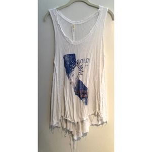 Free People California Tank Top White Small